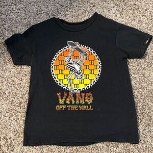 Vans Kids Black and Orange Skeleton T-Shirt